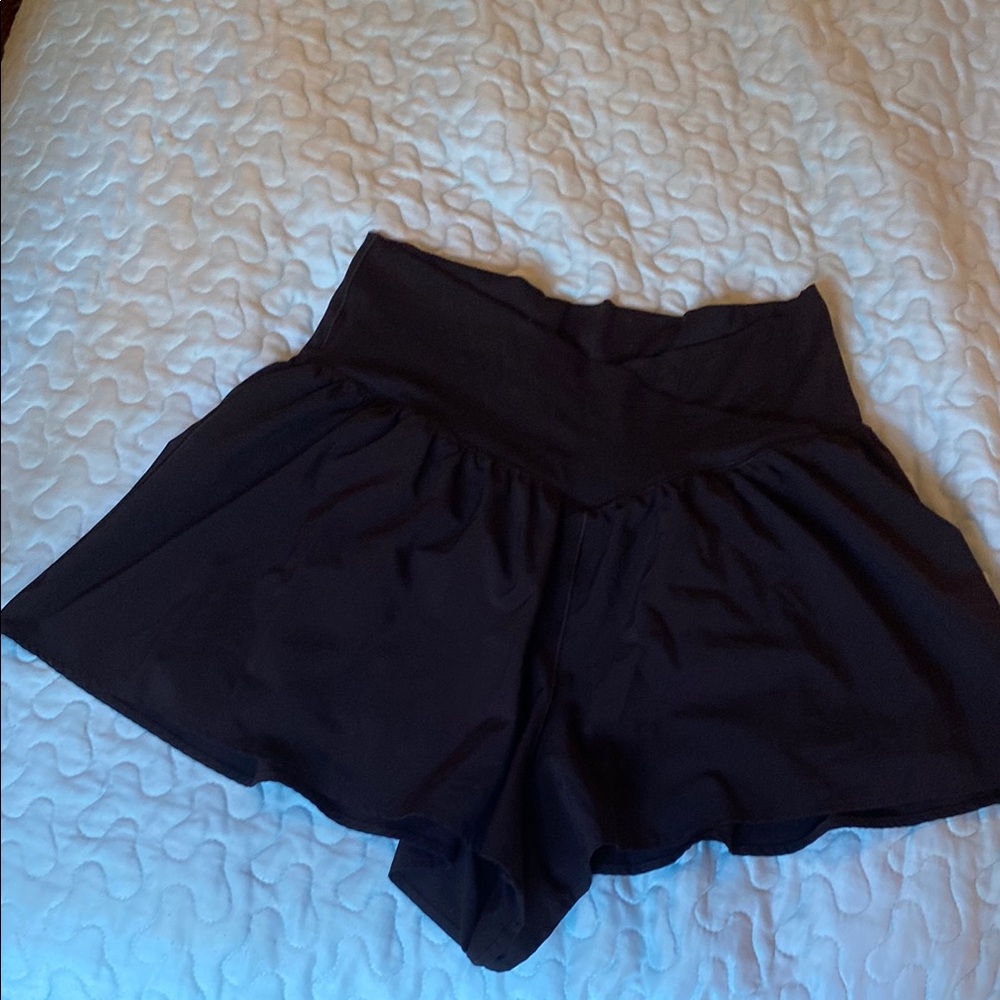 Aerie Black High Waist Flowy Shorts